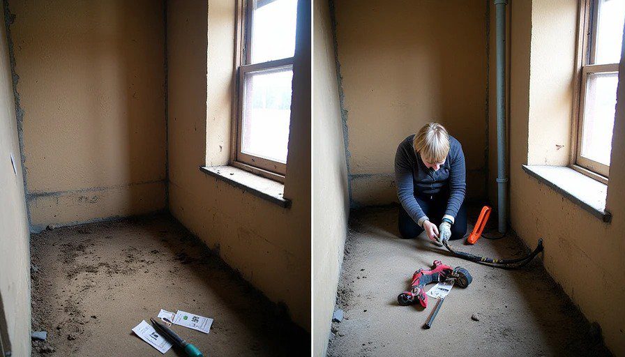 Real hidden repair work in progress Old house plumbing or foundation repair