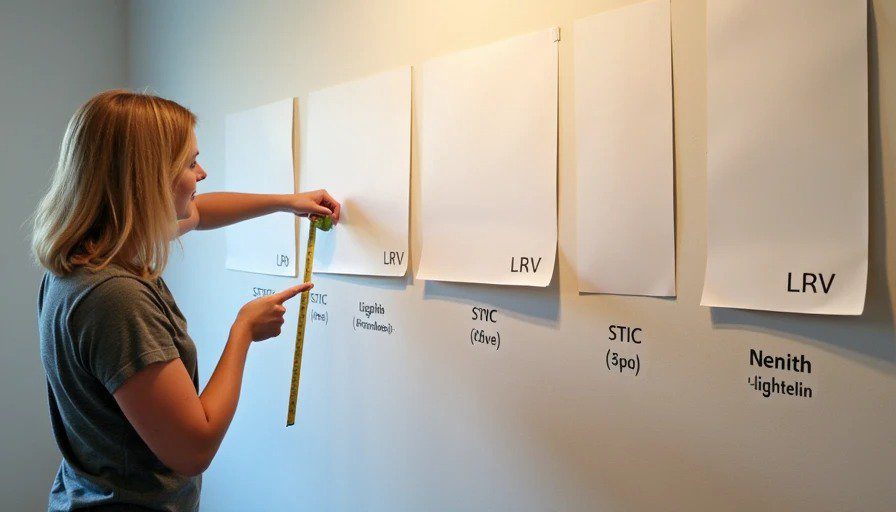 Paint swatch testing under different lighting