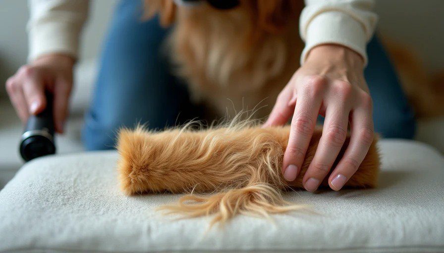 Which fabric releases dog hair easiest Fur release test on sofa fabrics