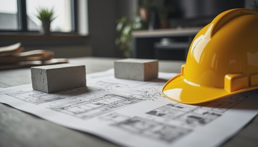 Illustration for concrete block walls construction