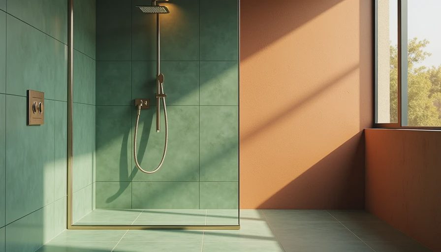 Illustration for prefabricated walk in shower
