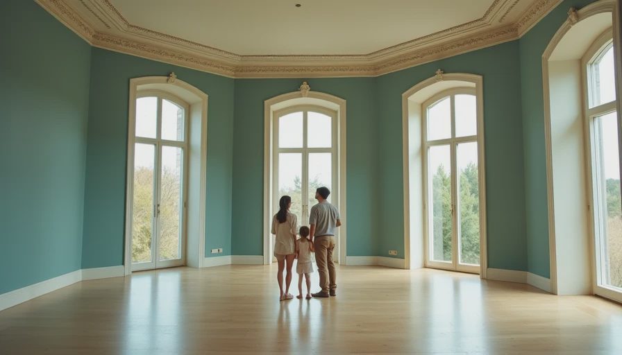 Visual context for crown molding on high ceilings