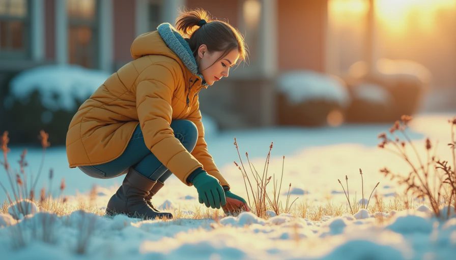 Visual context for lawn weeds in winter