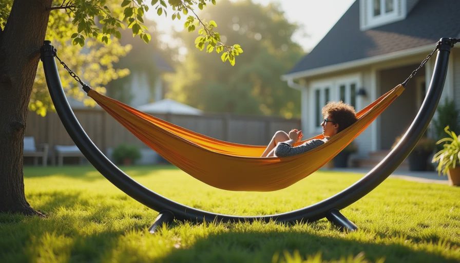 Visual context for hammock stand