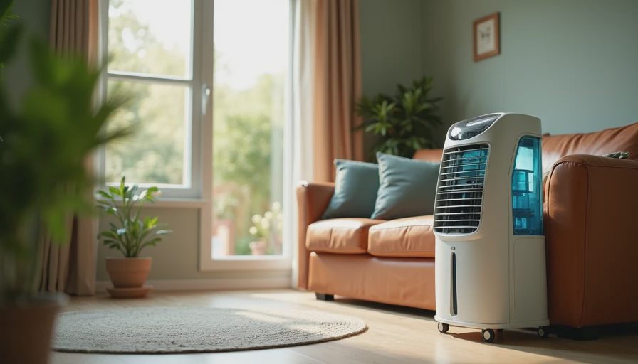 Illustration for portable evaporative cooler